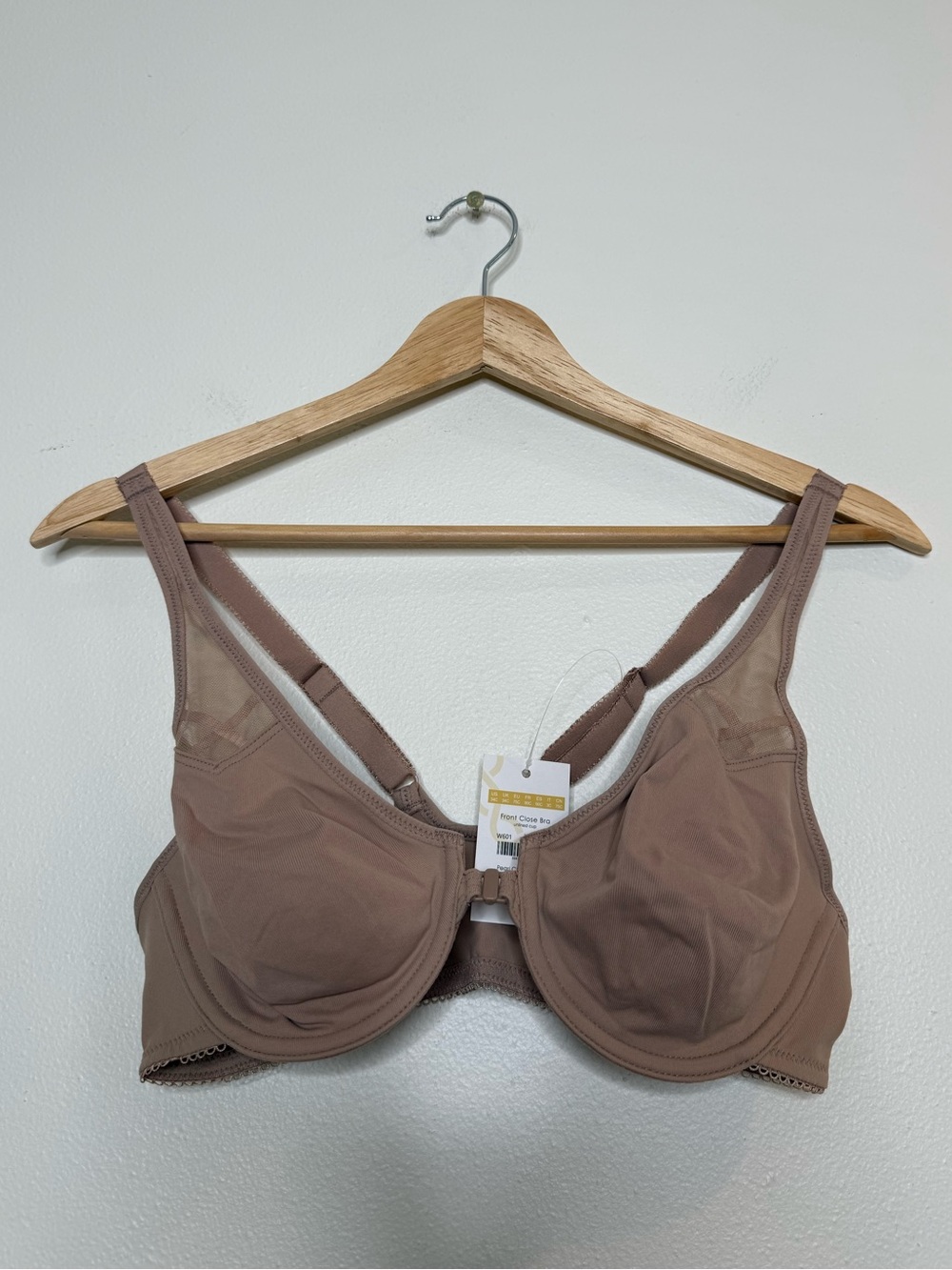 New DELIMIRA Front Closure Unlined Bra in Pearl Champagne size 34C